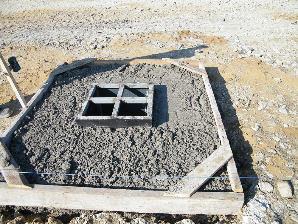 Porkamrák betonozása